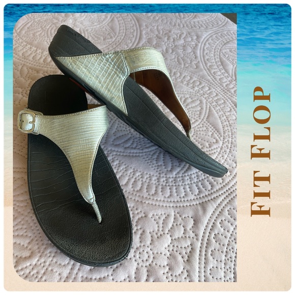 Fit Flop Sandals, Goldtone - Picture 1 of 8